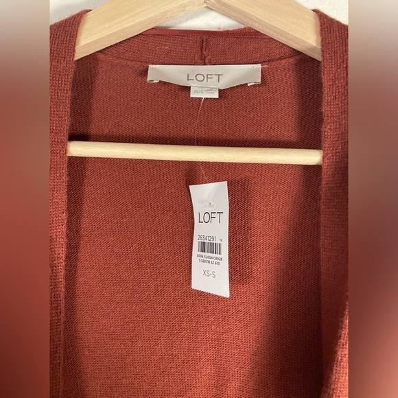Loft Wool Blend Cardigan Sleeveless Rust Red/brown XS/S - Picture 4 of 7